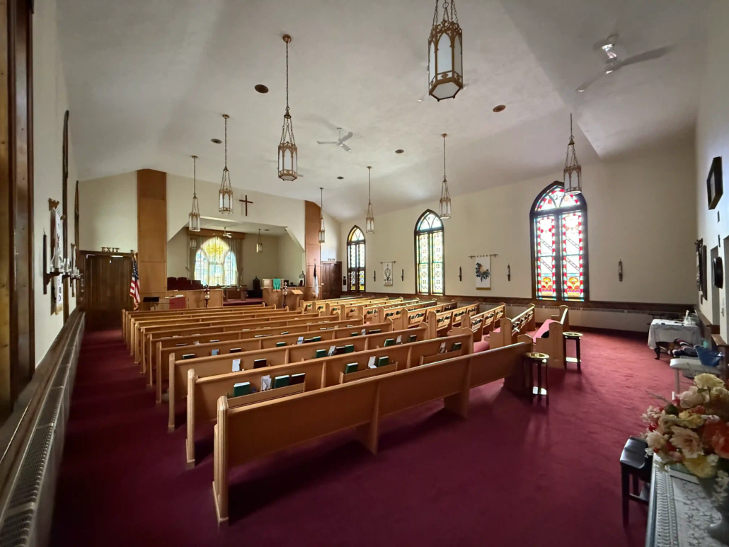Freshly Painted Walls and Ceiling Inside a Mahoning Valley Church.