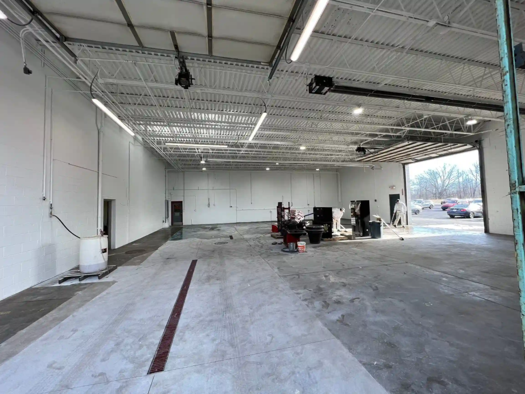 Freshly Painted Interior of a Commercial Industrial Space after Being Completed by Mahoning Valley Commercial Painters.
