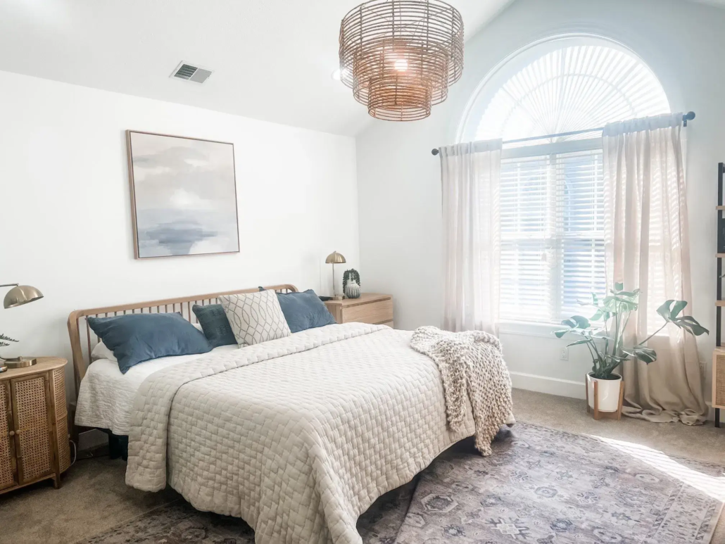 Beautiful, Bright, Newly Painted Bedroom with White Walls in Canfield.